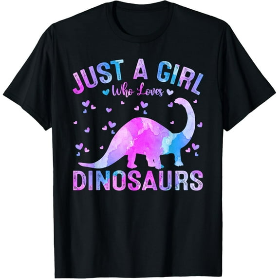 Colorful Just A Girl Who Loves Dinosaurs Women Girls T-Shirt
