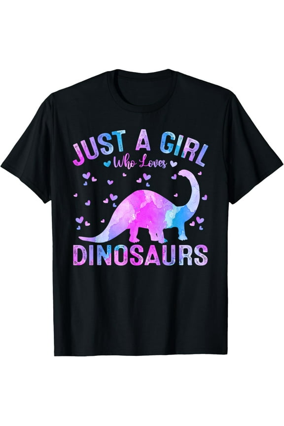 Colorful Just A Girl Who Loves Dinosaurs Women Girls T-Shirt