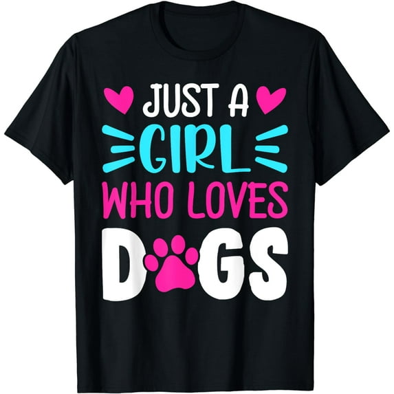 Colorful Just A Girl Who Loves Dog T-Shirt