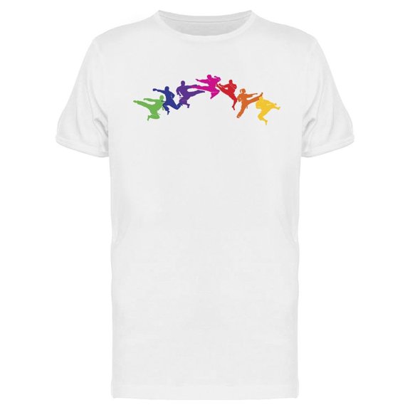 Colorful Karate Silhouette    T-Shirt Men -Image by Shutterstock, Male x-Large