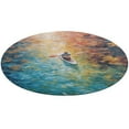 thumbnail image 1 of Colorful Kayaks Glide Across The Lake Round Rugs -Washable Non-Slip Small Round Area Rug Throw Soft Circle Rugs for Bedroom, Modern Print Indoor Carpet for Entryway Sofa Living Room, 1 of 6