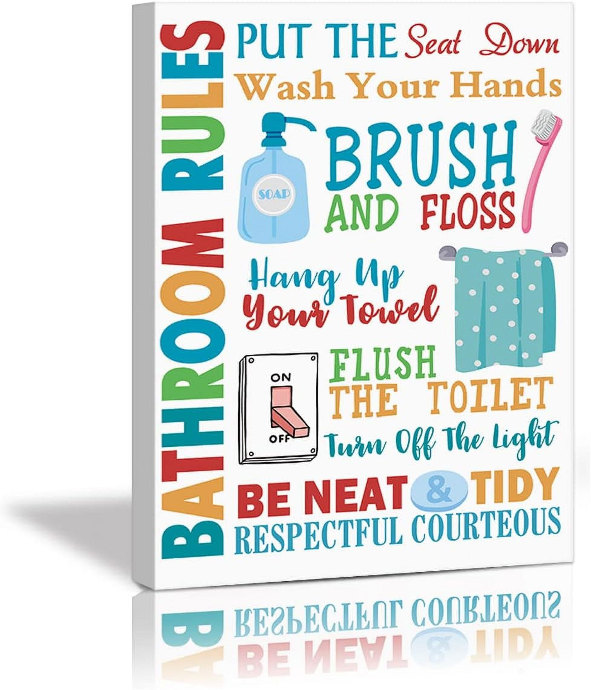 Colorful Kids Bathroom Decor Art Prints,(12‘‘X16‘‘,framed) Bathroom ...