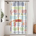 thumbnail image 1 of Colorful Kids Bathroom Rules Shower Curtain Funny Girls Boys Teen Inspirational Motivational Quotes Shower Curtains for Bathroom Decor 72x72Inch Washabale Fabric Bath Curtain Set with 12 Hooks, 1 of 5