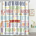 thumbnail image 1 of Colorful Kids Bathroom Rules Shower Curtain Funny Girls Boys Teen Inspirational Motivational Quotes Shower Curtains for Bathroom Decor 72x72Inch Washabale Fabric Bath Curtain Set with 12 Hooks, 1 of 6