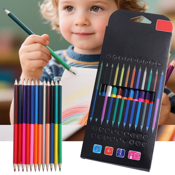 Colorful Head Colored Pencils for Kids - 12 Count Set for Art Projects and Expression -Head Design for Young Artists