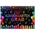 thumbnail image 1 of Colorful Kindergarten Graduation Banner Rainbow Educational Backdrop for Kids School Party Celebration, 1 of 5