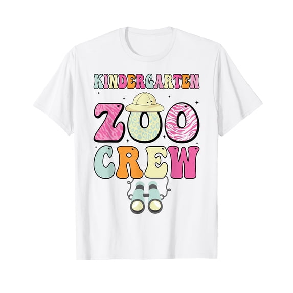 Colorful Kindergarten Zoo Crew Safari Animals T-Shirt for Fun Classroom Adventures