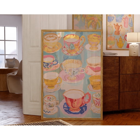 Colorful Kitchen Art Print, Aesthetic Decor Dining Room, Kitchen Decor, Cottage Core Kitchen Wall Art, Coffee Drawing, Food Illustration, 8x12 UNFRAMED