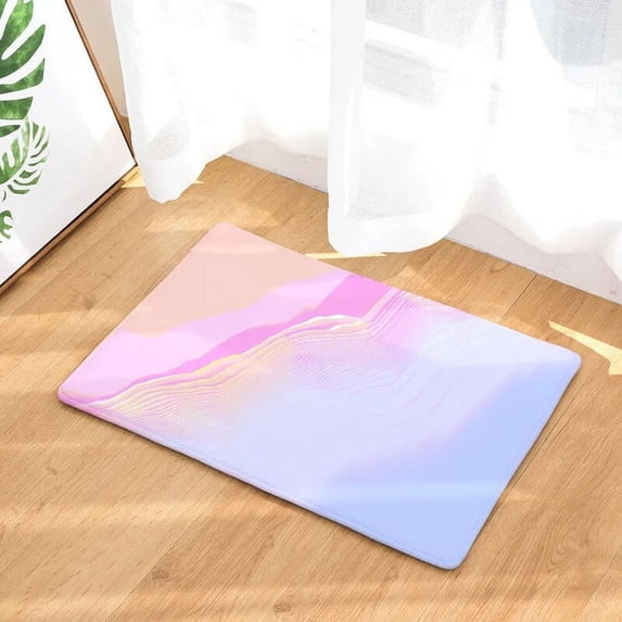 Colorful Kitchen Entrance Door Mat Flannel Carpet Doormat Colorful Setting Sun Indoor Floor Mats Anti-Slip Rug