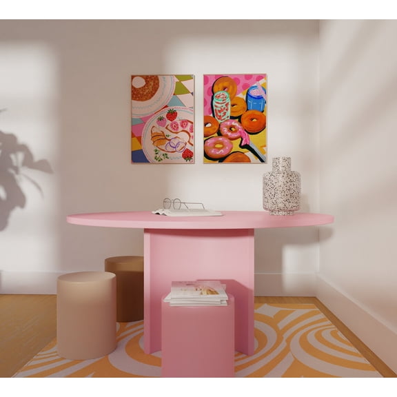 Colorful Kitchen Print Eclectic Gallery Wall Art Set 2 Stretched Canvas 12x18