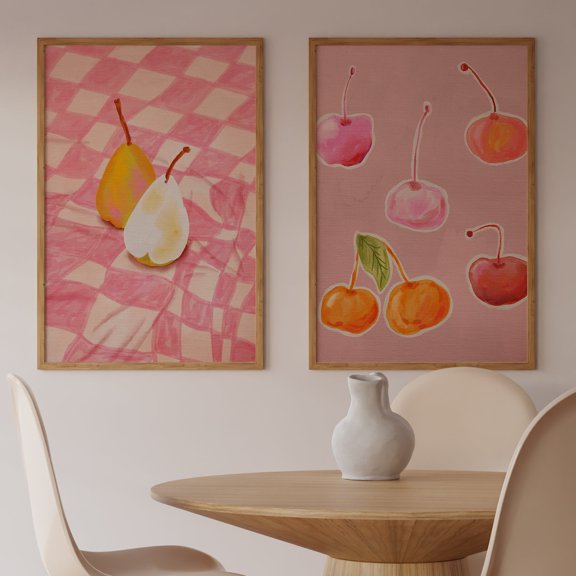 Colorful Kitchen Print Set: Eclectic Gallery Wall Art Set 2 Unframed Paper Print 8x12