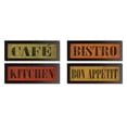 thumbnail image 1 of Colorful Kitchen Signs...Bon Appetit, Kitchen, Bistro, Cafe; Four 18x6in Brown Framed Prints, 1 of 1