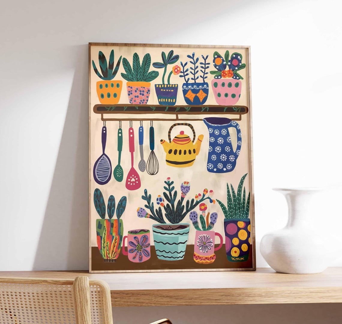 Colorful Kitchen Wall Art, Kitchen Decor, Floral Poster, Boho ...