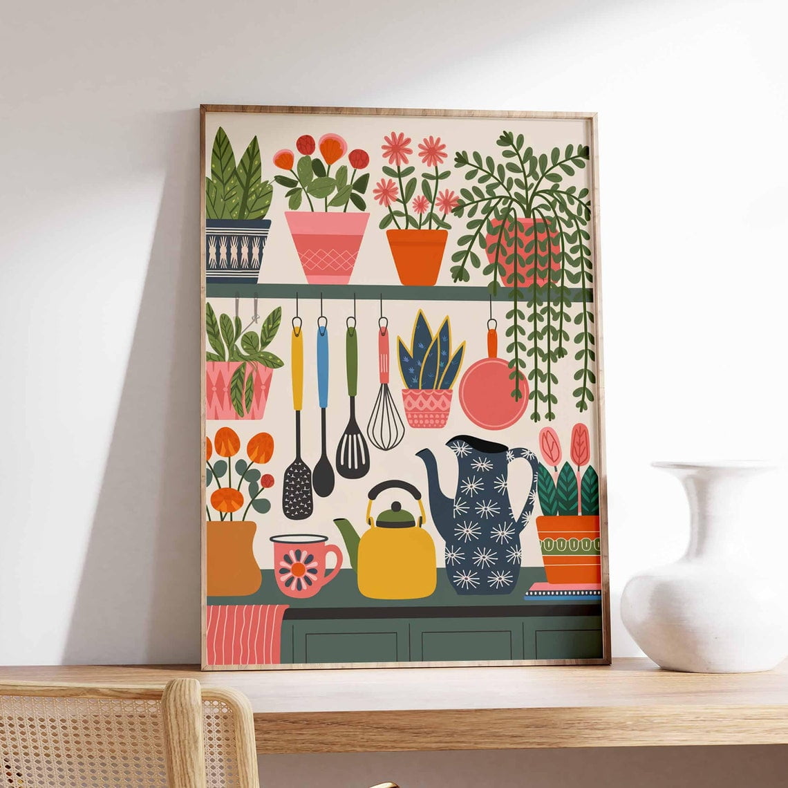 Colorful Kitchen Wall Art, Kitchen Decor, Floral Poster, Boho ...