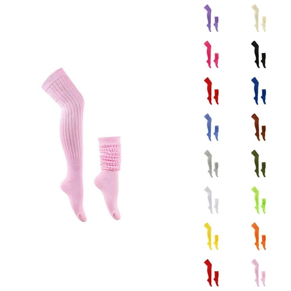 Colorful Over Knee Compression Socks for Women â Thick Plush Design with Anti- Fit, Cozy Warm Fabric for Cold Weather, Ideal for Winter Fashion and Individual Style Looks