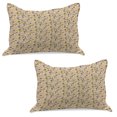 thumbnail image 1 of Colorful Knitted Quilt Pillowcover Set of 2, Romantic Arrangement with Different Flowers in Retro Doodle Style Soulful Nature, Standard Queen Pillow Sham Bedroom, 30" x 20", Multicolor, by Ambesonne, 1 of 1