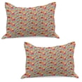 thumbnail image 1 of Colorful Knitted Quilt Pillowcover Set of 2, Silhouettes of Flowers in Lively Colors Garden Art Inspired by Spring Nature, Standard Queen Pillow Sham Bedroom, 30" x 20", Multicolor, by Ambesonne, 1 of 1