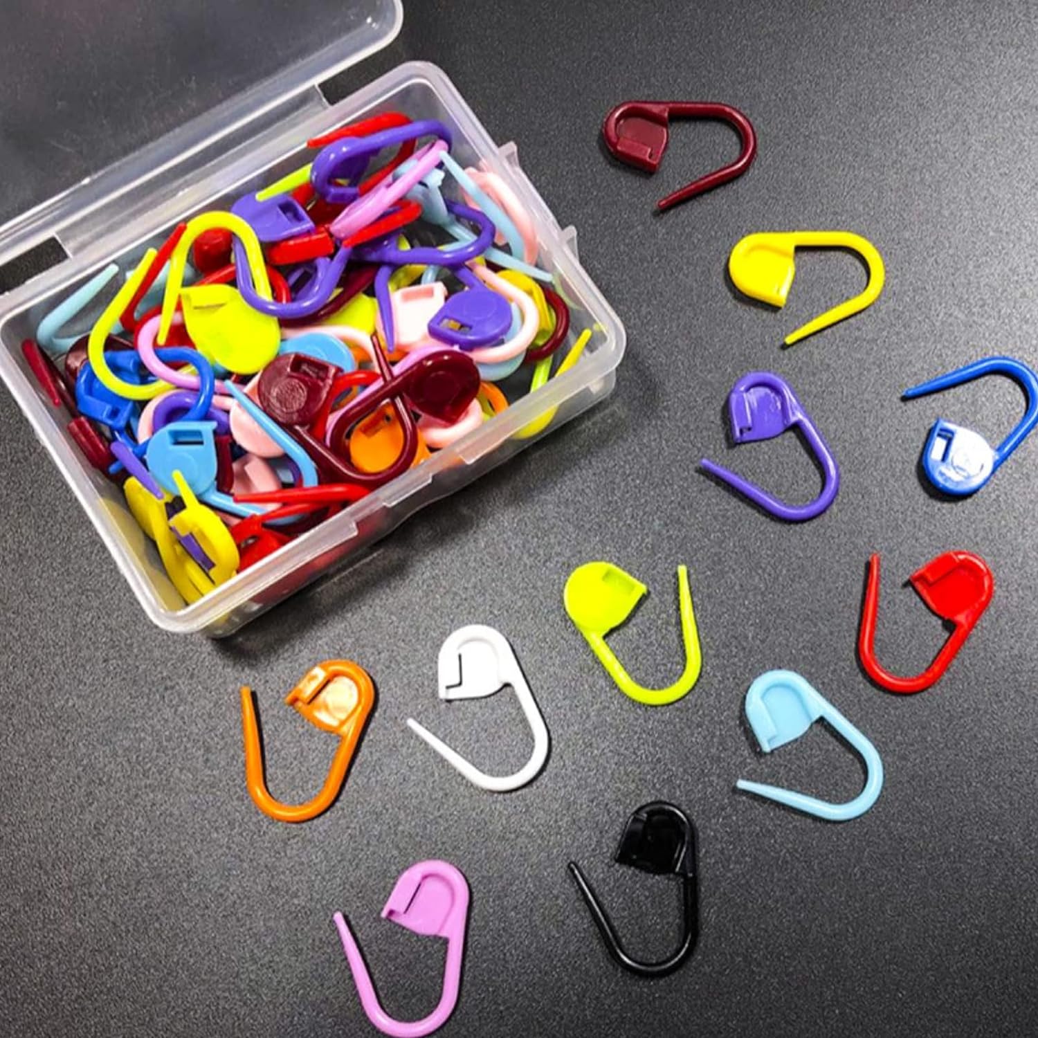 Colorful Knitting Markers, 50 Pcs Plastic Crochet Pins Clips, Bulk
