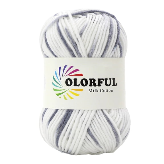 Colorful Knitting Yarn 5-Strand Variegated Milk Cotton Thread Multi-Color Soft Gradient Texture for Crochet Art Handmade Scarves and Home Textile Accessories