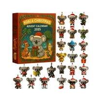 Colorful Koala Christmas Advent Calendar, 24-Day Countdown With Hanging Pendants, Acrylic Ornaments For Tree And Home Holiday Decor