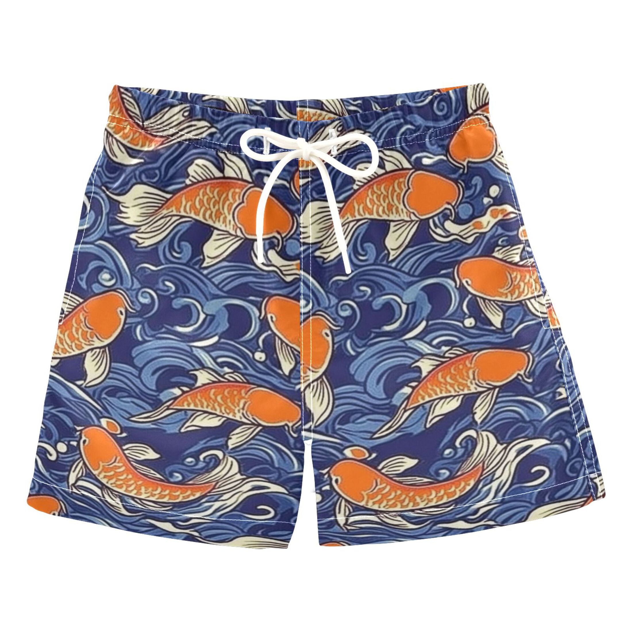 Boys Swim Trunks - Coral Swordfish