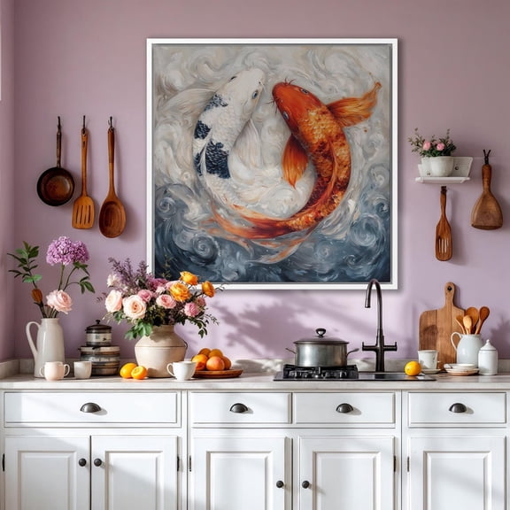 Colorful Koi Fish Wall Art Abstract Koi Print Serene Wall Decor Asian Inspired Art Poster Ready to Hang Nature Lovers Gift, Size 24x36 UNFFRAMED F03.1.8l2605