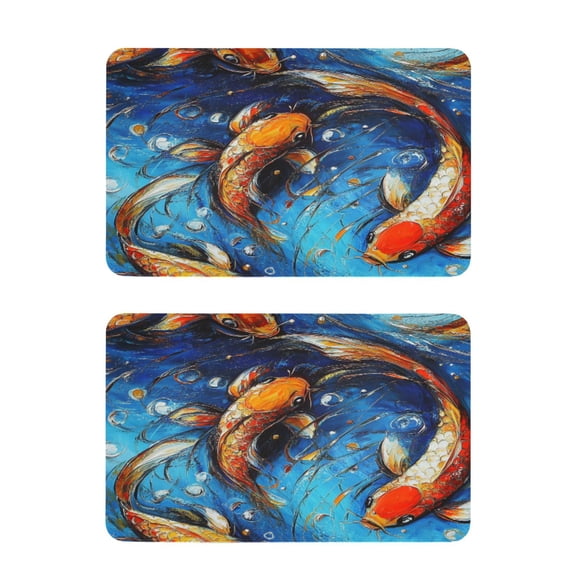 Colorful Koi Fish in Water 2 Pack 4x2.5 Inch Magnetic Stickers Thick and Strong for Fridge Dishwasher Teaching
