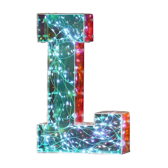 Colorful LED Alphabet Letter Lights, DIY Custom Spelling Tabletop Night Lamp, Multi Gradient Glow Decor Light, Suitable for Birthday Party Wedding Bedroom Window, 1Pc