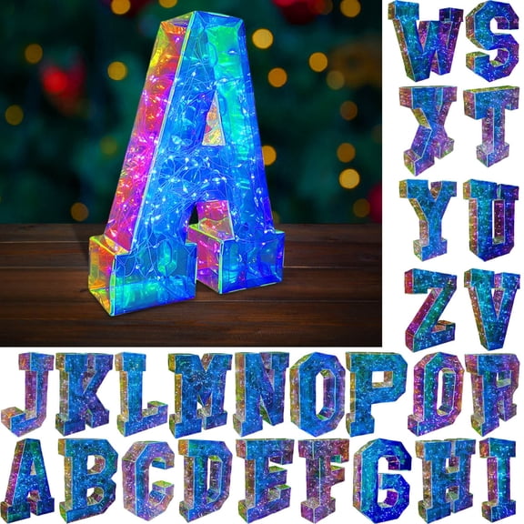 Colorful LED Alphabet Lights 26 Capital Letters for Party, Holiday, Birthday, and Halloween Decoration