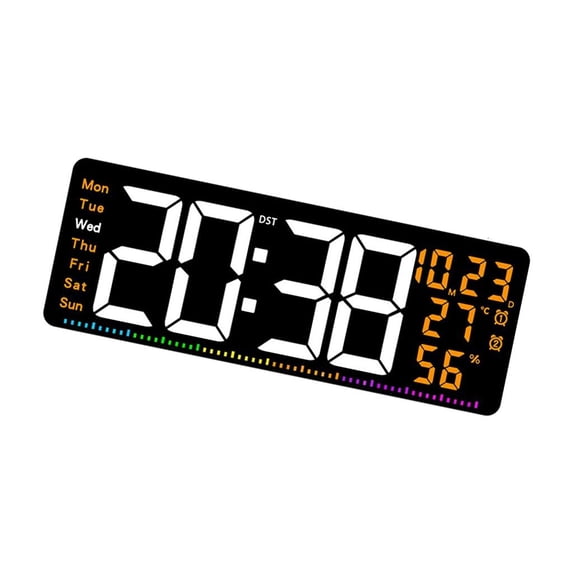 Colorful LED Clock With Multiple Functions Including Time Date And Temperature