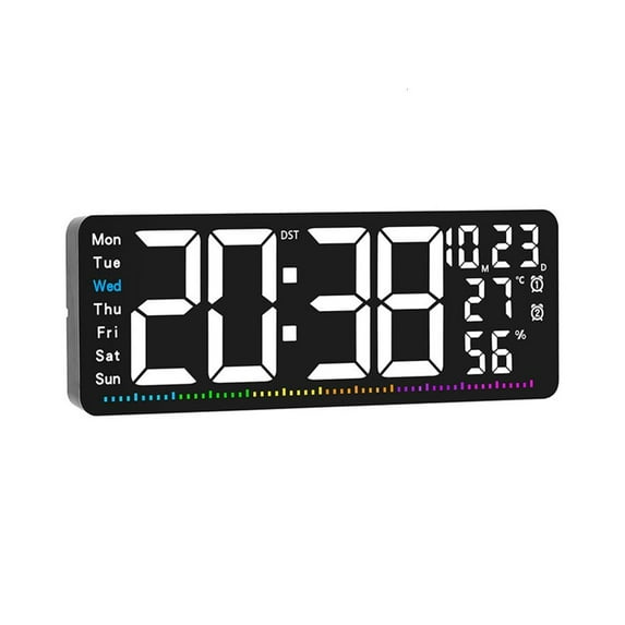 Colorful LED Clock With Multiple Functions Including Time Date And Temperature