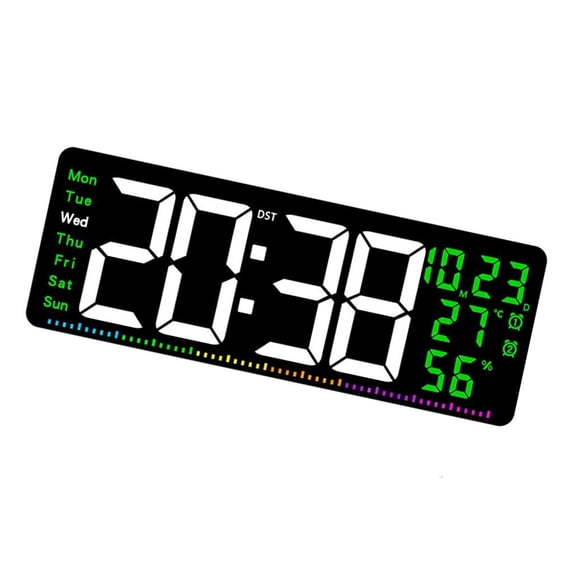 Colorful LED Clock With Multiple Functions Including Time Date And Temperature