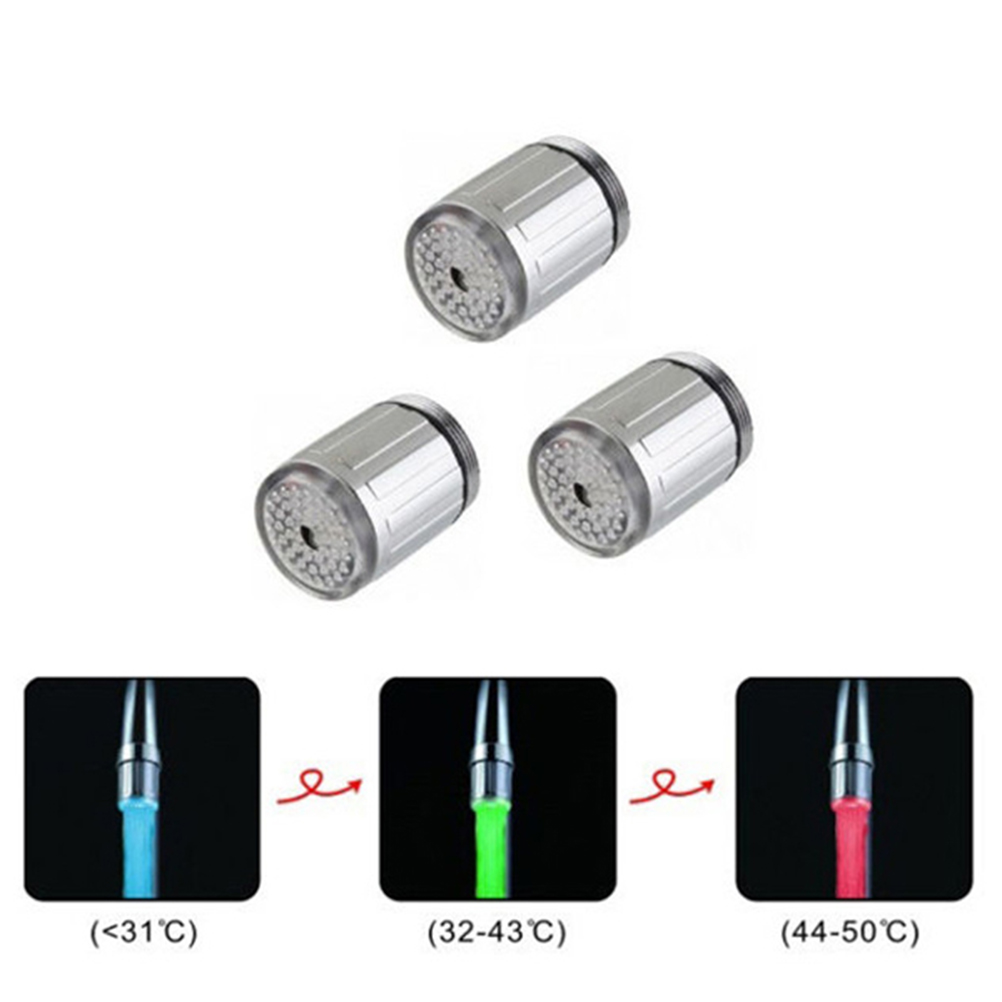 Colorful LED Faucet Red to Blue Temperature Indicator Light for Hot or