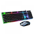 thumbnail image 1 of Colorful LED Gaming Keyboard + Mouse Set 3D Anti-slip Wheel Suspended Keyboard Design Computer Set, Mechanical Feel Backlit Keyboard And Mouse Set Installed For Game Player (17.2*5*1.2 in, Black), 1 of 8