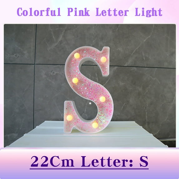 Colorful LED Letter Light 8.66" Marquee Sign | Wall Mountable Alphabet Lights for Home Decor | Battery Operated Portable Light Up Letters | Party Wedding Birthday Bar Decoration | ABS Material