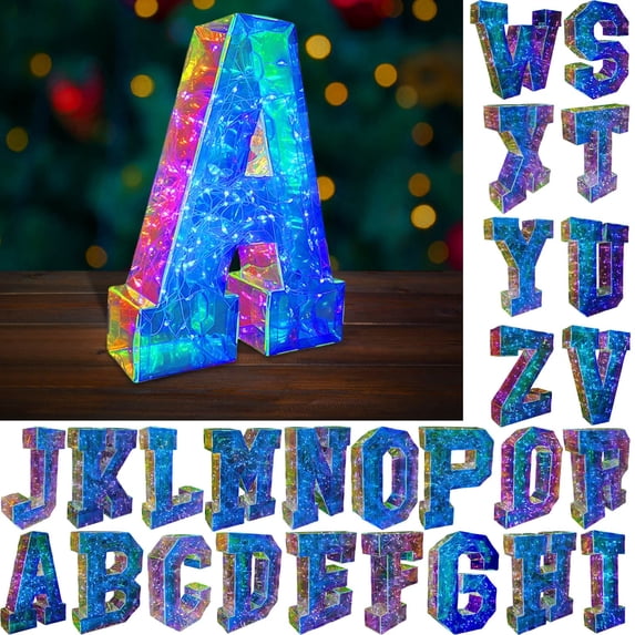 Colorful LED Light Up Alphabet Letters Set of 26 Capital A - Z Decorative Party Lights for Birthday Valentine’s Day Christmas Wedding Decor