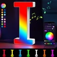 thumbnail image 1 of Cpeelsdo Colorful Light Up Letters, App Controlled LED Alphabet with Music Sync & Color Changing for Boy Girl Birthday Gift Christmas Wedding Bar Wall Decor - I, 1 of 10