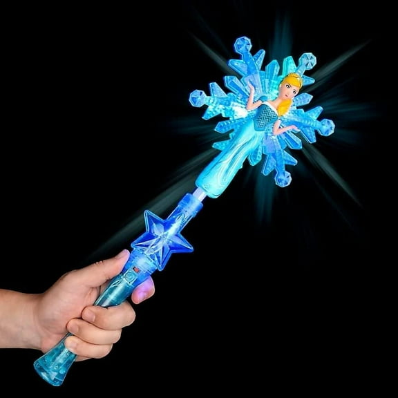 Colorful LED Light Up Winter Snowflake Princess Party Wand