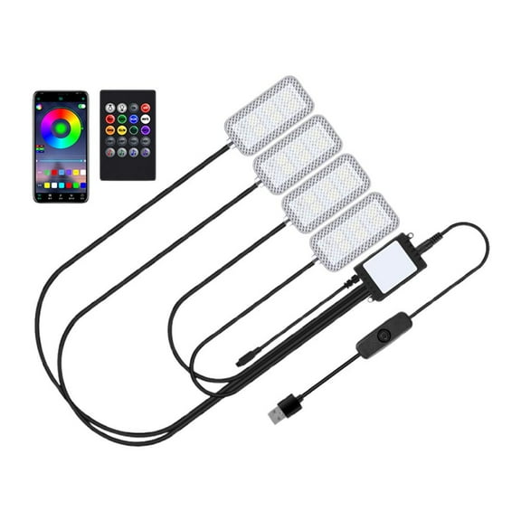 Colorful LED Lights Car Interior Accessories Atmosphere 12LED 5050SMD Lamp G5F9