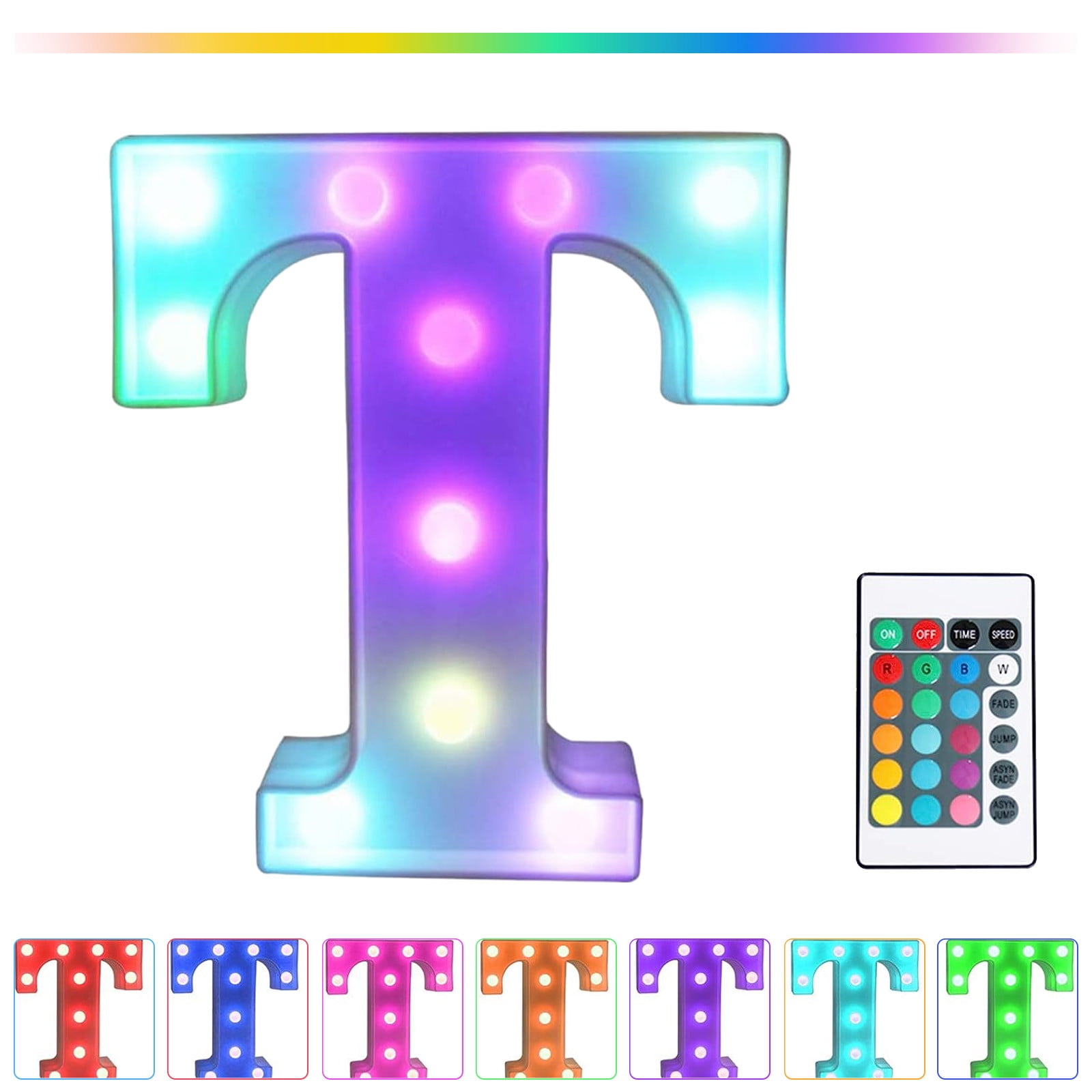 Colorful LED Marquee Letter Lights with Remote,18 Colors Letters with ...