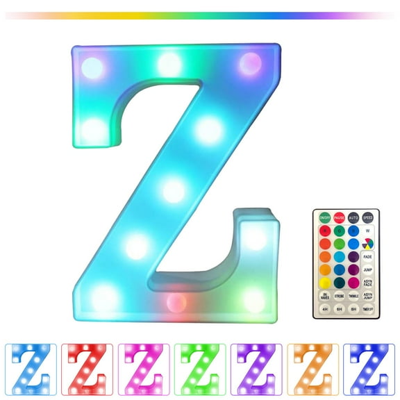 Colorful LED Marquee Letter Lights with Remote Control, 16 Color Changing Party Bar Letters for Home Decor, Wall Decorations, Includes 1 Letter Light