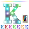 thumbnail image 1 of Colorful LED Marquee Letter Lights with Remote for Home under $5! Ke1Clo Party Bar Alphabet Decor, White, 1 of 7