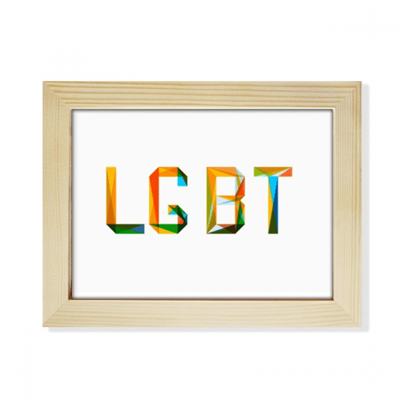 Colorful LGBT Rainbow Desktop Photo Frame Picture Art Decoration Painting 6x8 inch
