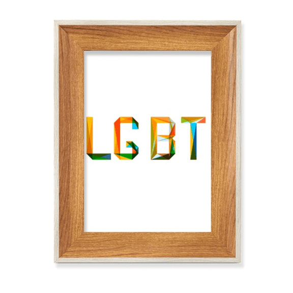 Colorful LGBT Rainbow Desktop Wooden Photo Frame Display Picture Art Painting Multiple Sets