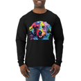 thumbnail image 1 of Colorful Labrador Retriever Animal Lover Mens Long Sleeve Shirt, 1 of 1