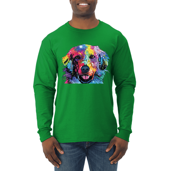 Colorful Labrador Retriever Animal Lover Mens Long Sleeve Shirt