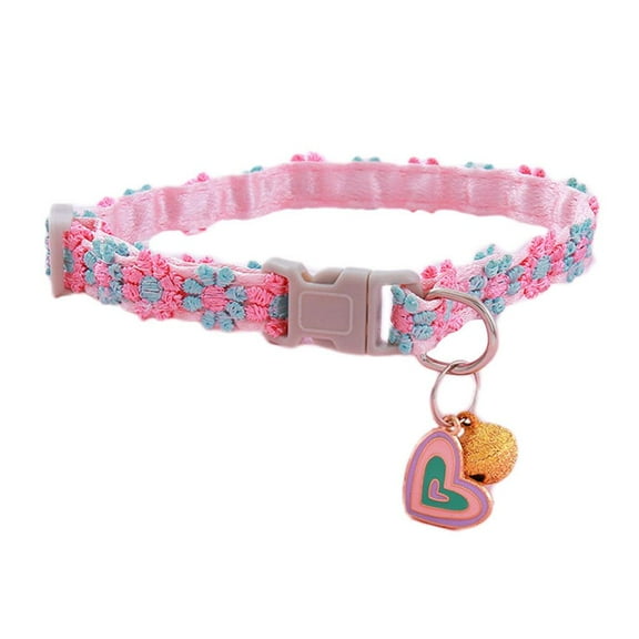 Colorful Lace Flower Pet Collar With Bell Adjustable 20-30CM Polyester For Dogs Cats