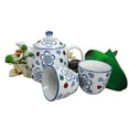 thumbnail image 1 of Colorful Ladybug & Flowers Pattern Glazed Ceramic 16oz Tea Pot & Cups Serves 2, 1 of 3