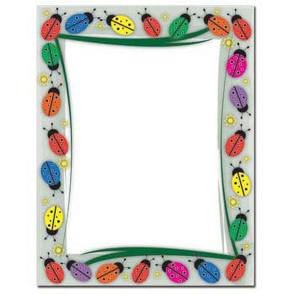 Colorful Ladybugs Letterhead Printer Paper, 80 Sheets