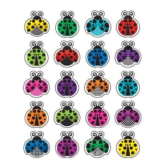 Colorful Ladybugs Stickers - Pack of 12